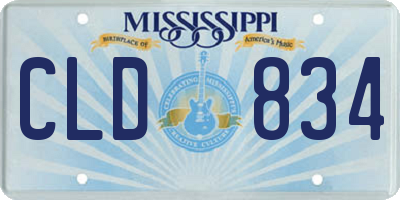MS license plate CLD834