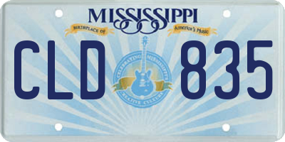 MS license plate CLD835