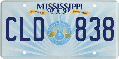 MS license plate CLD838