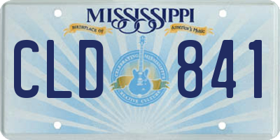 MS license plate CLD841