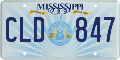 MS license plate CLD847