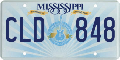 MS license plate CLD848