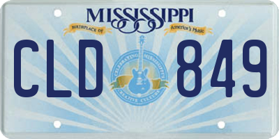 MS license plate CLD849