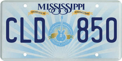 MS license plate CLD850