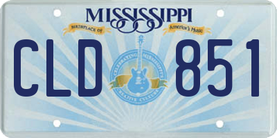 MS license plate CLD851