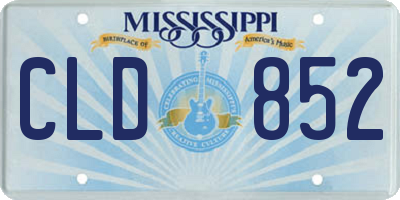 MS license plate CLD852