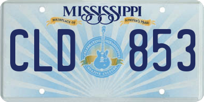 MS license plate CLD853