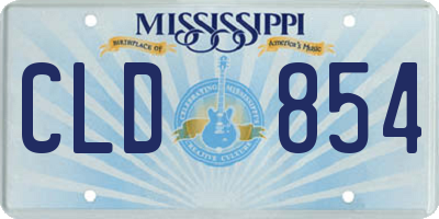 MS license plate CLD854