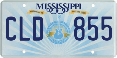 MS license plate CLD855