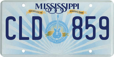 MS license plate CLD859