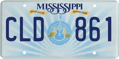 MS license plate CLD861
