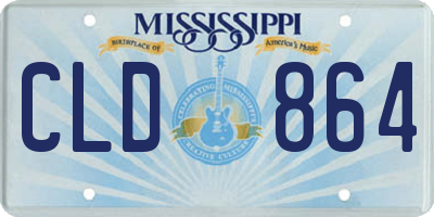 MS license plate CLD864