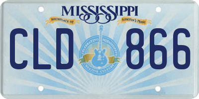 MS license plate CLD866