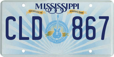 MS license plate CLD867