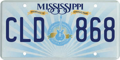 MS license plate CLD868
