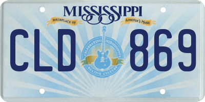 MS license plate CLD869