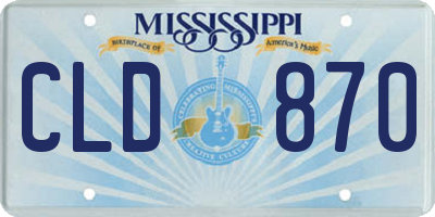 MS license plate CLD870
