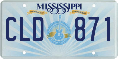 MS license plate CLD871