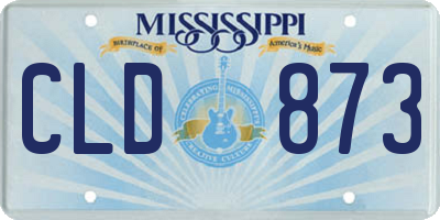 MS license plate CLD873