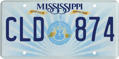 MS license plate CLD874