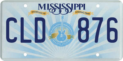 MS license plate CLD876