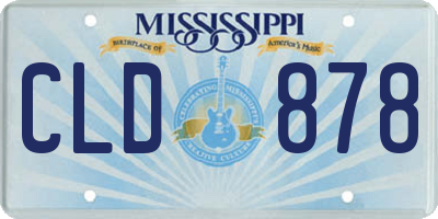 MS license plate CLD878