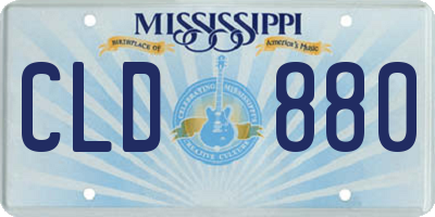 MS license plate CLD880