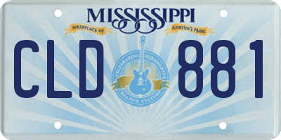MS license plate CLD881