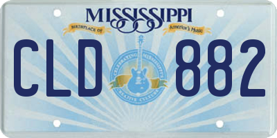 MS license plate CLD882