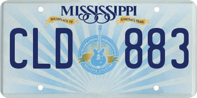 MS license plate CLD883