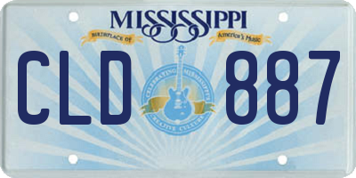 MS license plate CLD887