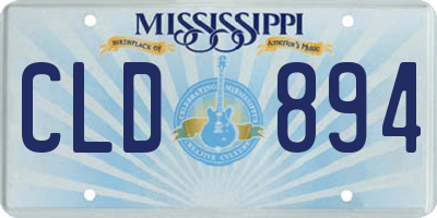 MS license plate CLD894