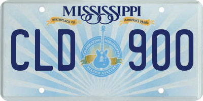 MS license plate CLD900