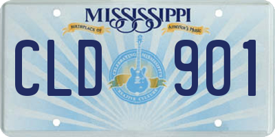 MS license plate CLD901