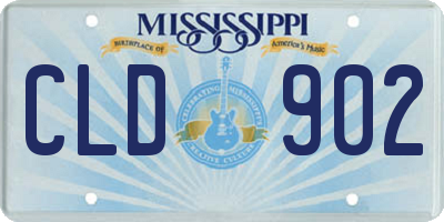 MS license plate CLD902