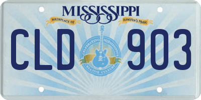 MS license plate CLD903