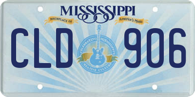 MS license plate CLD906