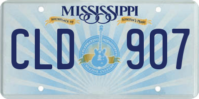 MS license plate CLD907