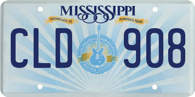 MS license plate CLD908