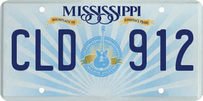 MS license plate CLD912