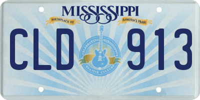 MS license plate CLD913