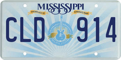 MS license plate CLD914