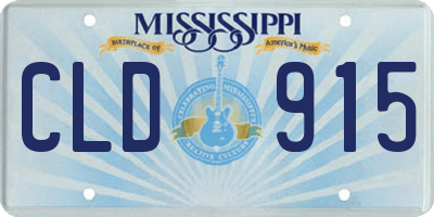 MS license plate CLD915