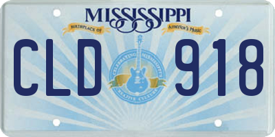 MS license plate CLD918