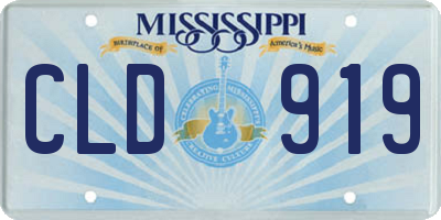 MS license plate CLD919