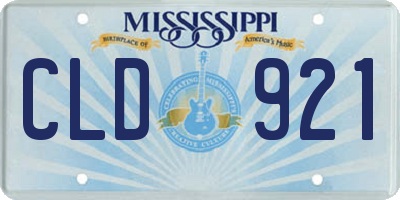 MS license plate CLD921