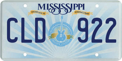 MS license plate CLD922
