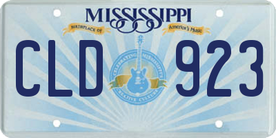 MS license plate CLD923