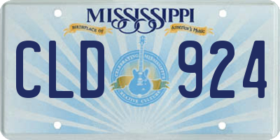 MS license plate CLD924