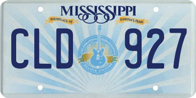 MS license plate CLD927